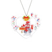 Heart Snowman Personalized Christmas Ornament with Engraved 2-8 Names - handmade