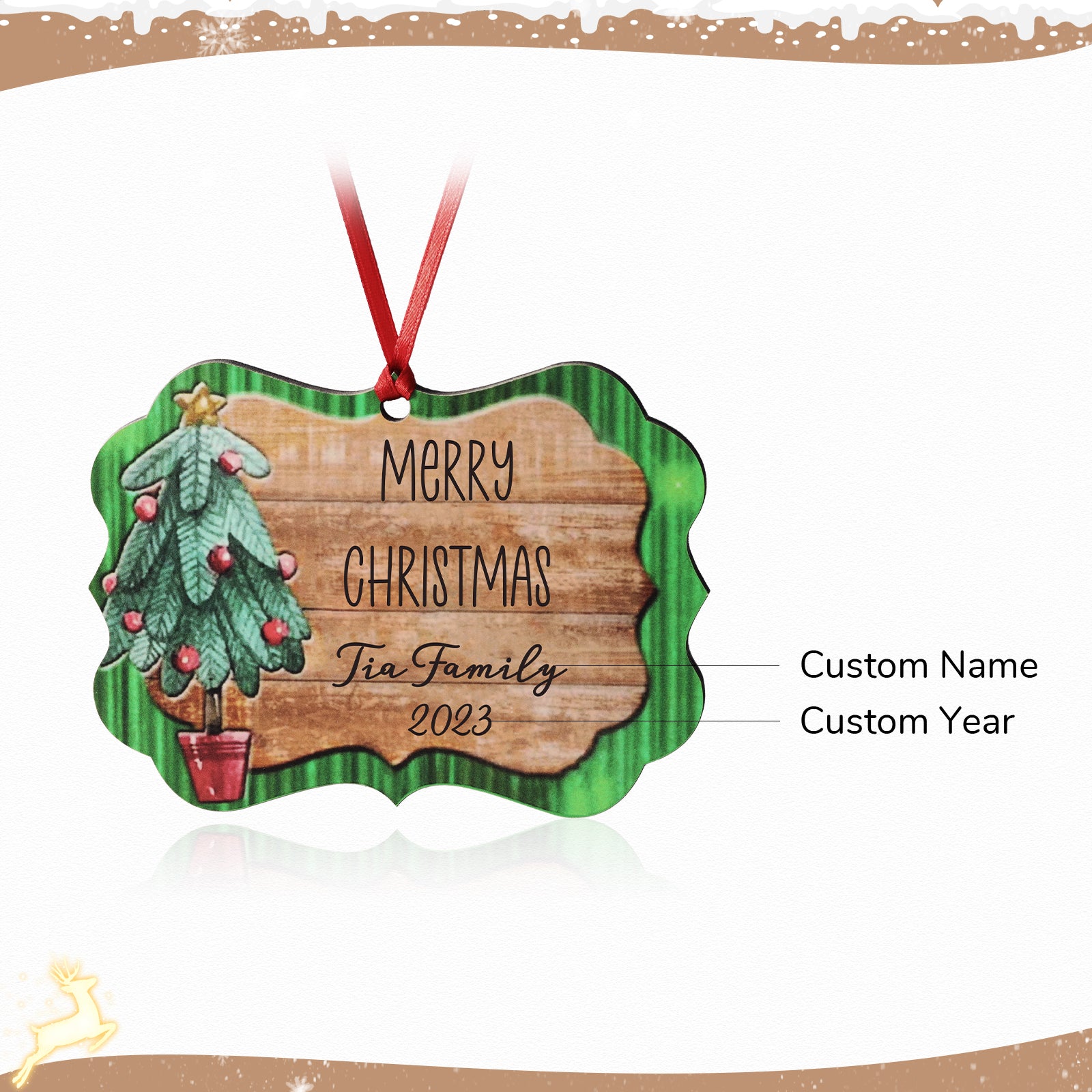 Personalised Name & Photo Ornament - handmade