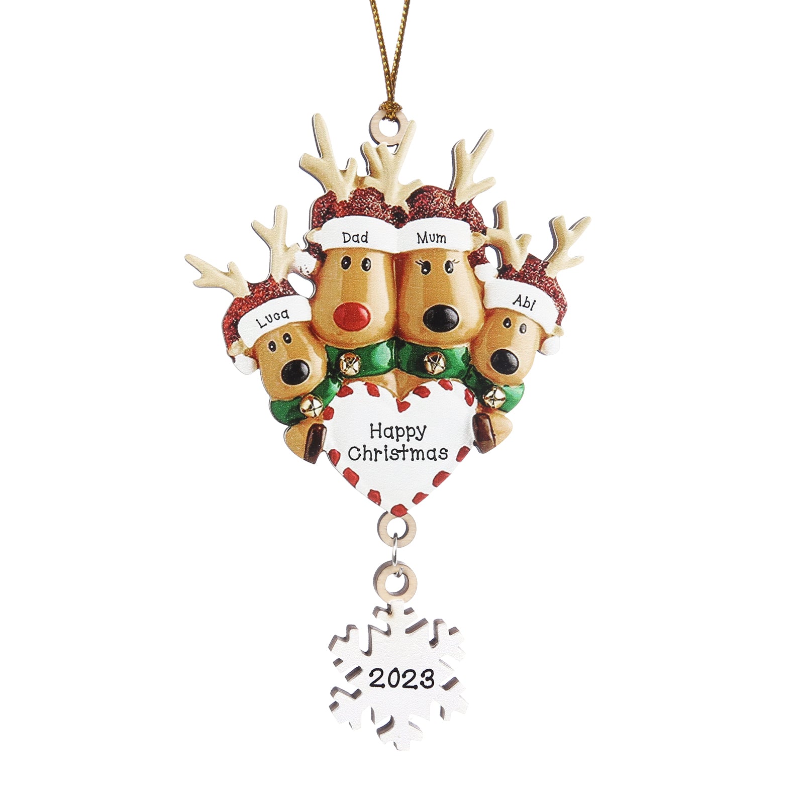 Personalised Elk Christmas Ornament - handmade