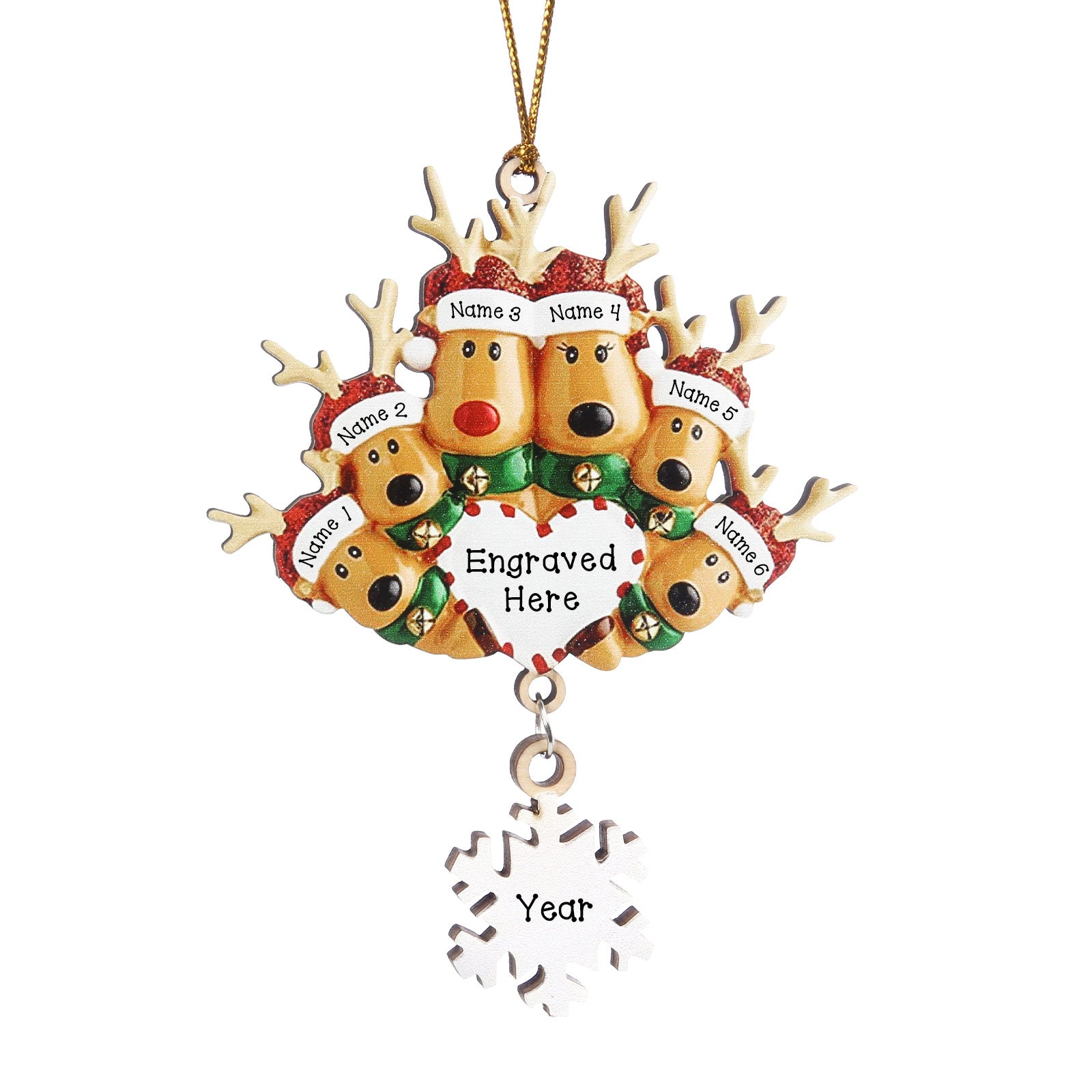 Personalised Elk Christmas Ornament - handmade