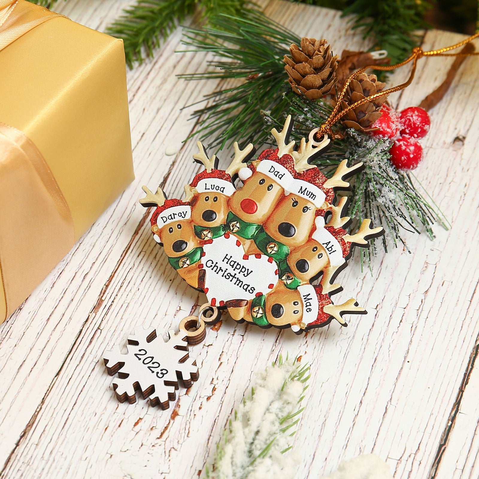 Personalised Elk Christmas Ornament - handmade