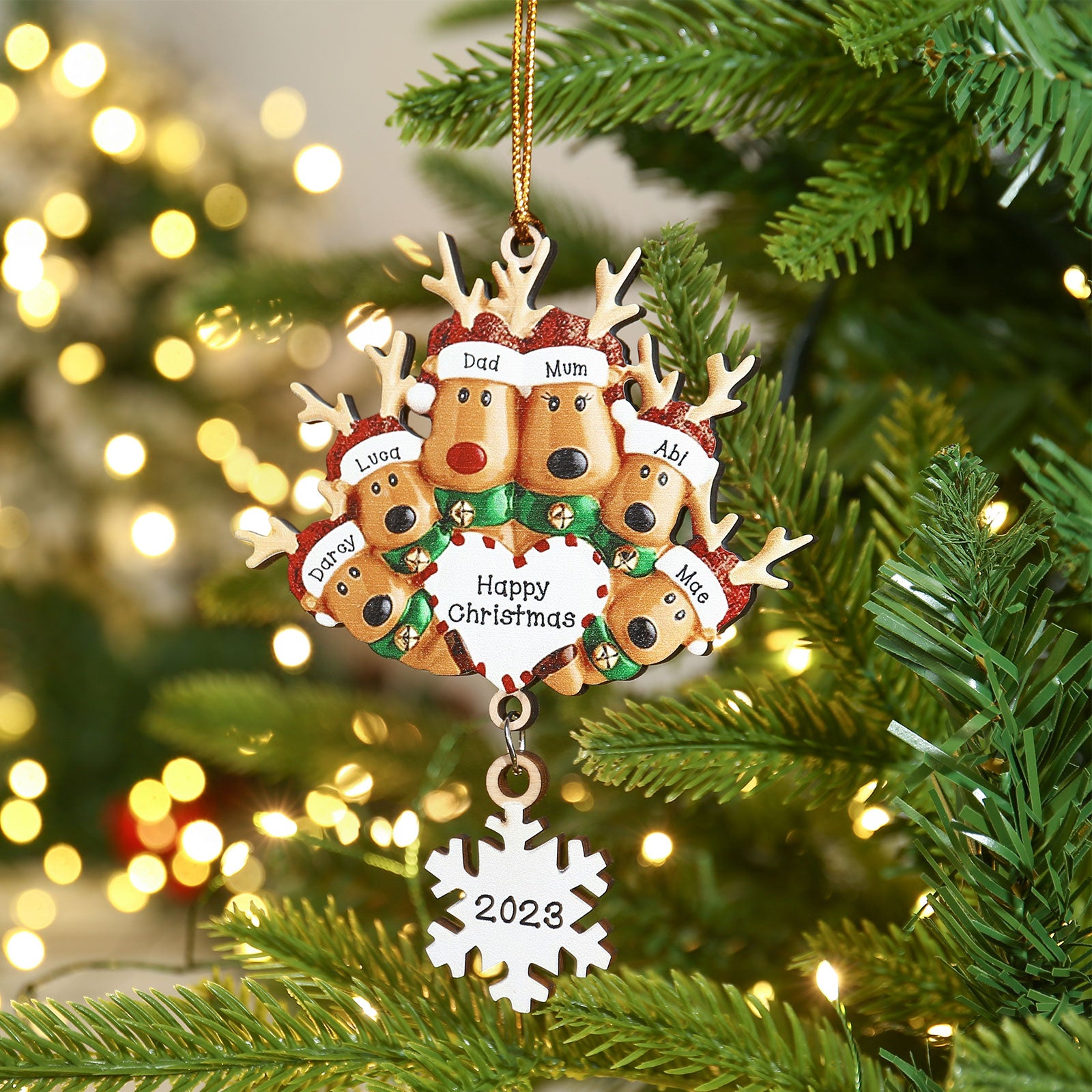 Personalised Elk Christmas Ornament - handmade