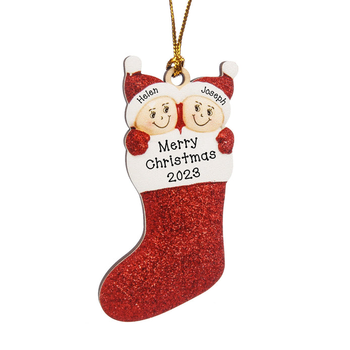 Personalised Christmas Sock Ornament - handmade