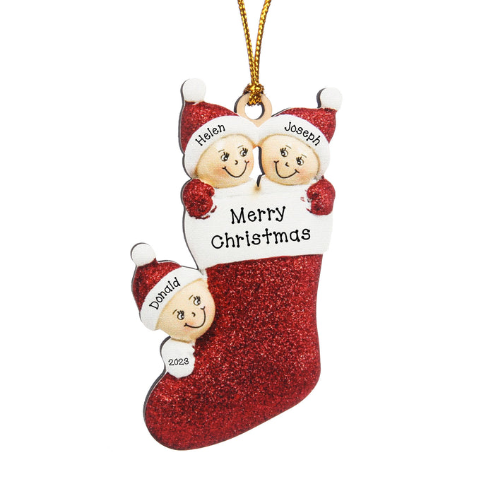 Personalised Christmas Sock Ornament - handmade
