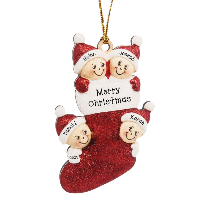Personalised Christmas Sock Ornament - handmade
