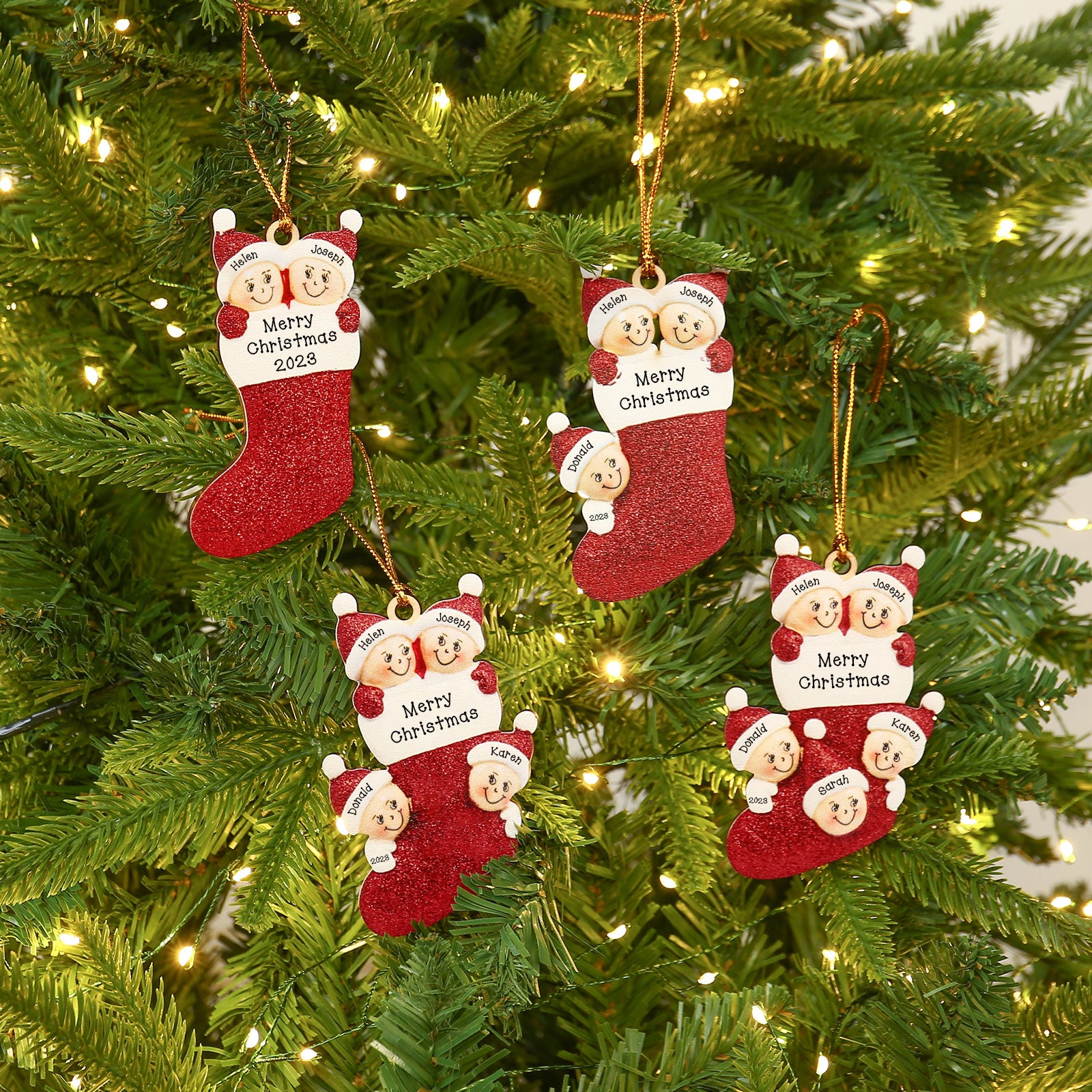 Personalised Christmas Sock Ornament - handmade