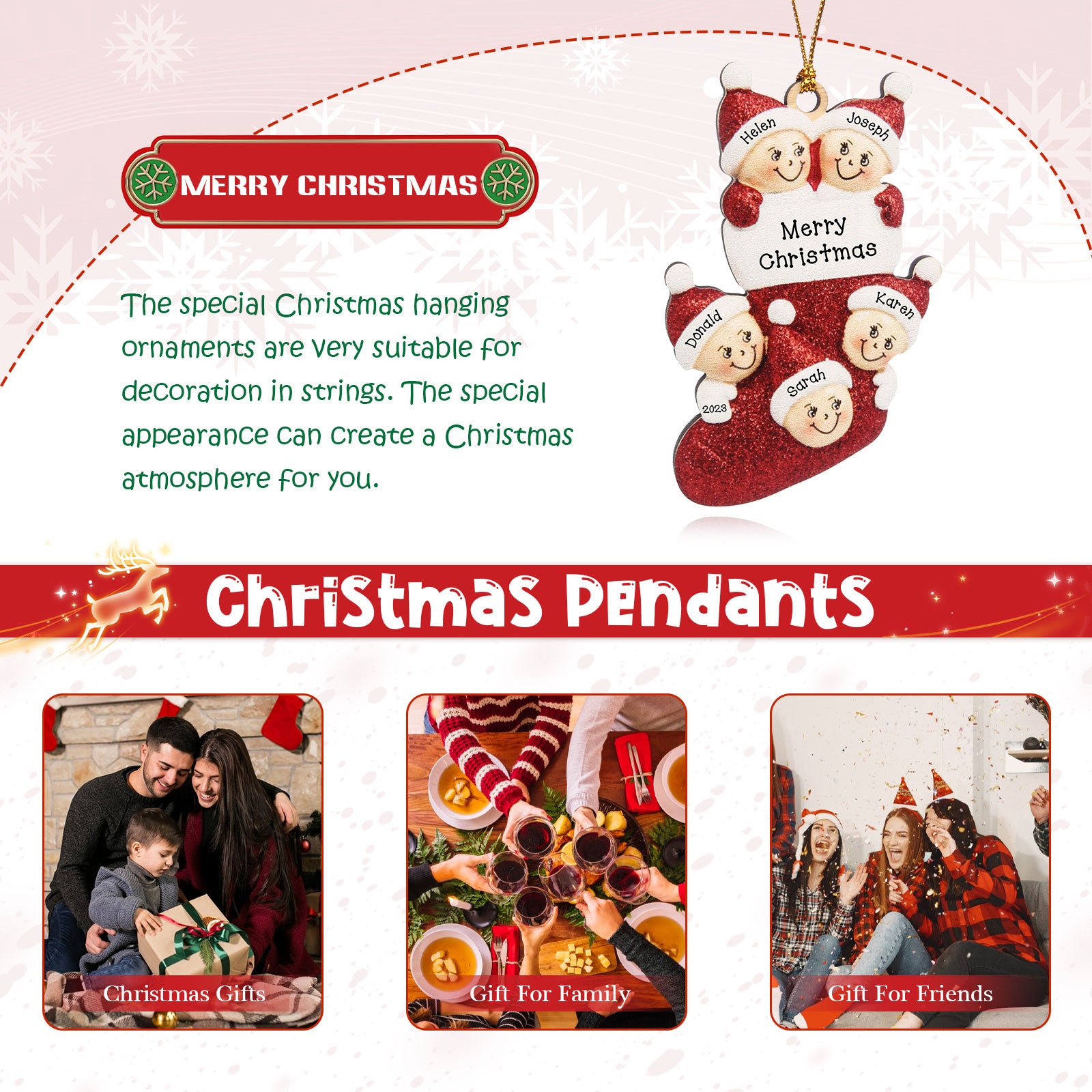 Personalised Christmas Sock Ornament - handmade