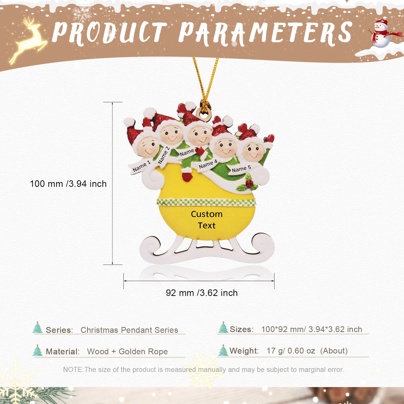 Personalised Christmas Ornament - handmade