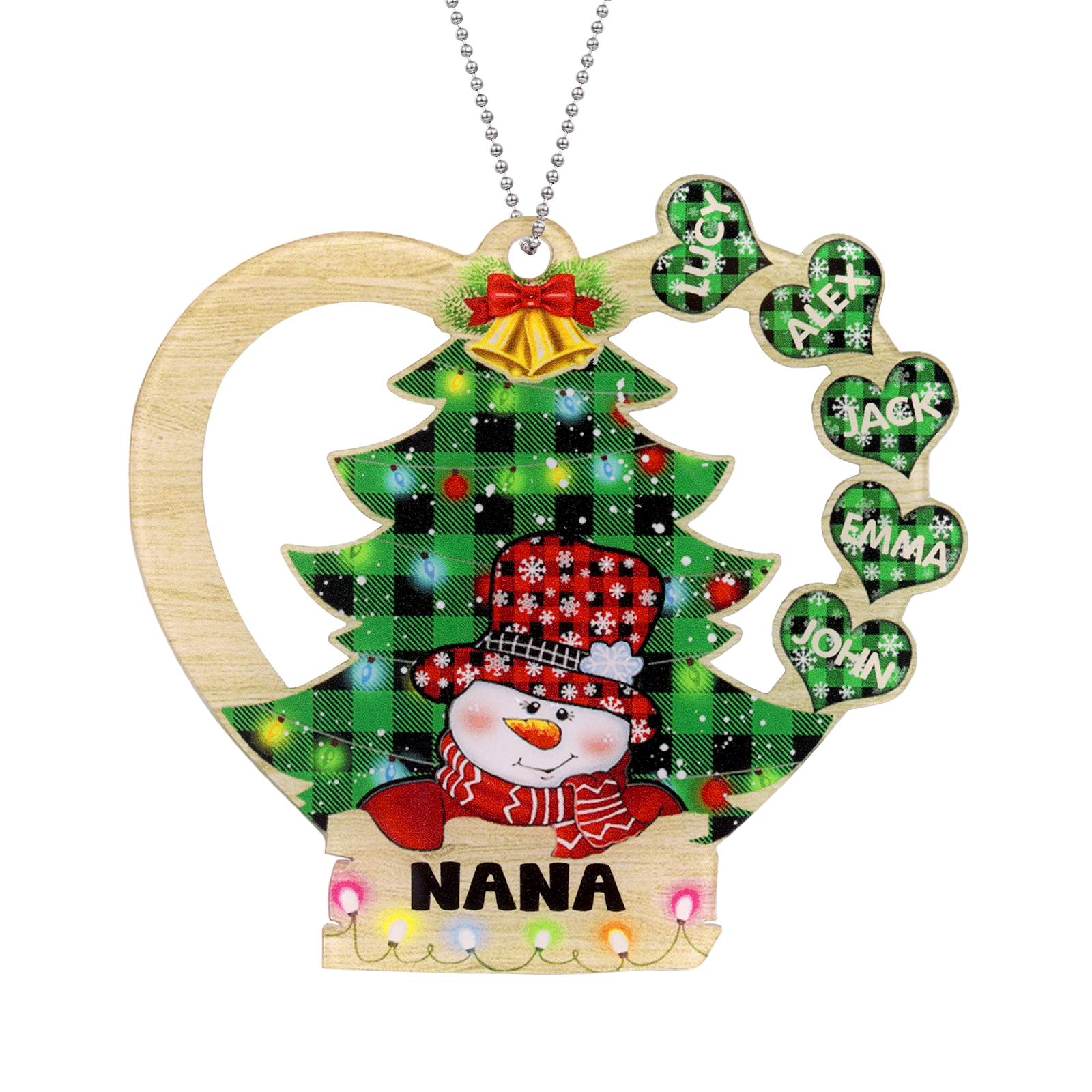 Personalised Snowman Christmas Ornament - handmade