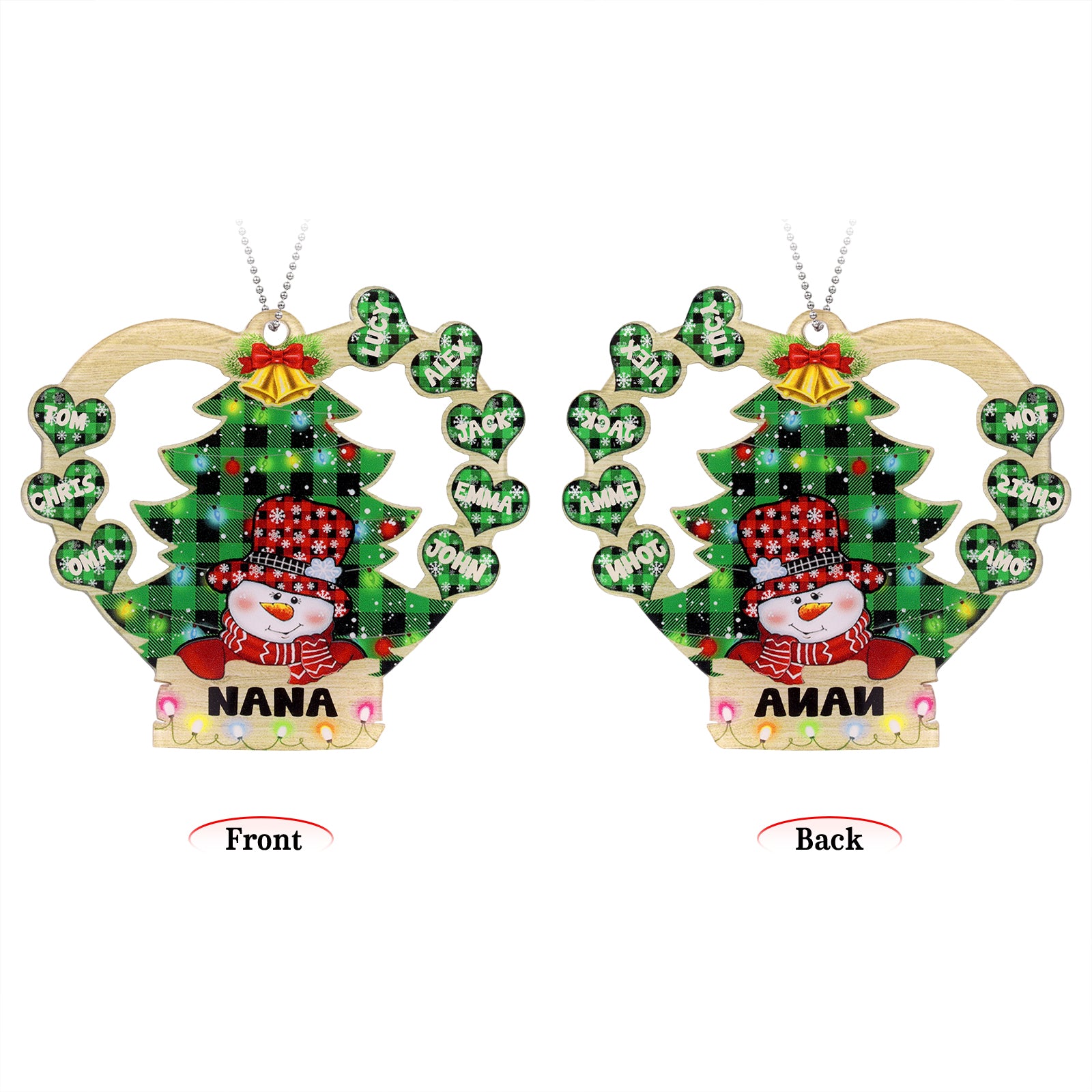 Personalised Snowman Christmas Ornament - handmade