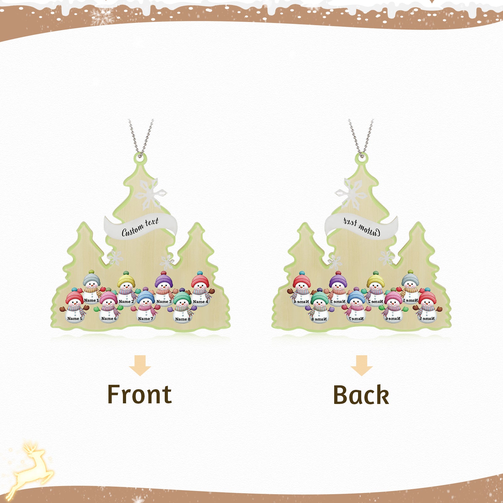 Personalised Snowman Christmas Ornament - handmade