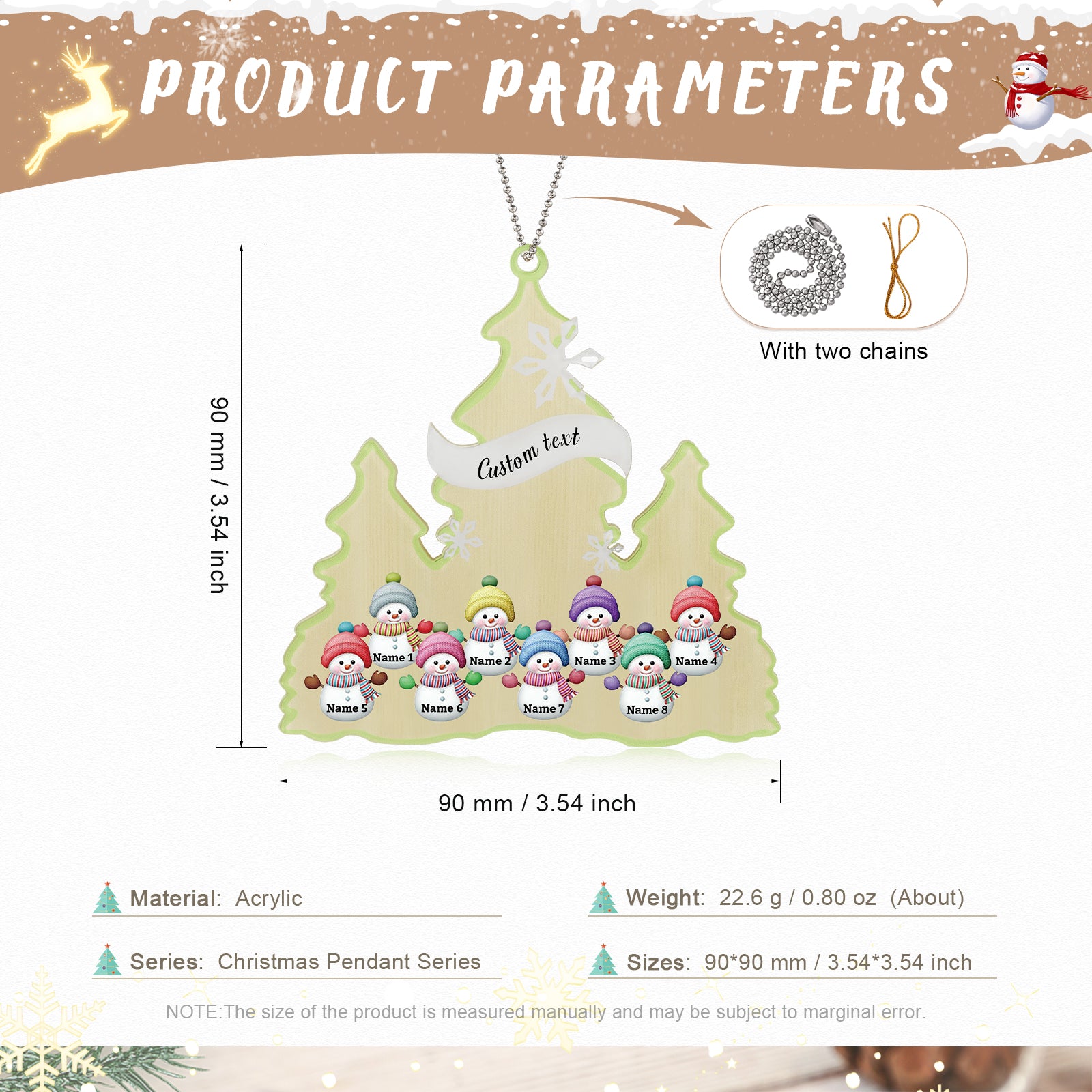 Personalised Snowman Christmas Ornament - handmade