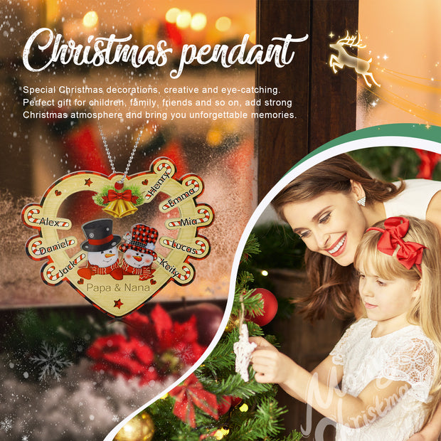 Personalised Heart Snowman Christmas Ornament - handmade