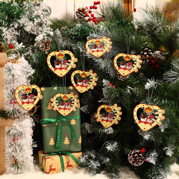 Personalised Heart Snowman Christmas Ornament - handmade