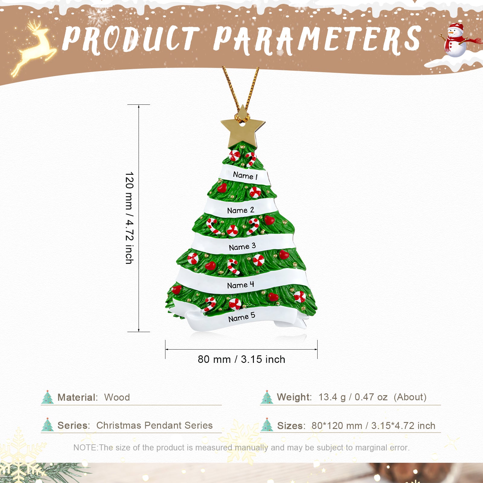 Personalised Christmas Name Ornament - handmade