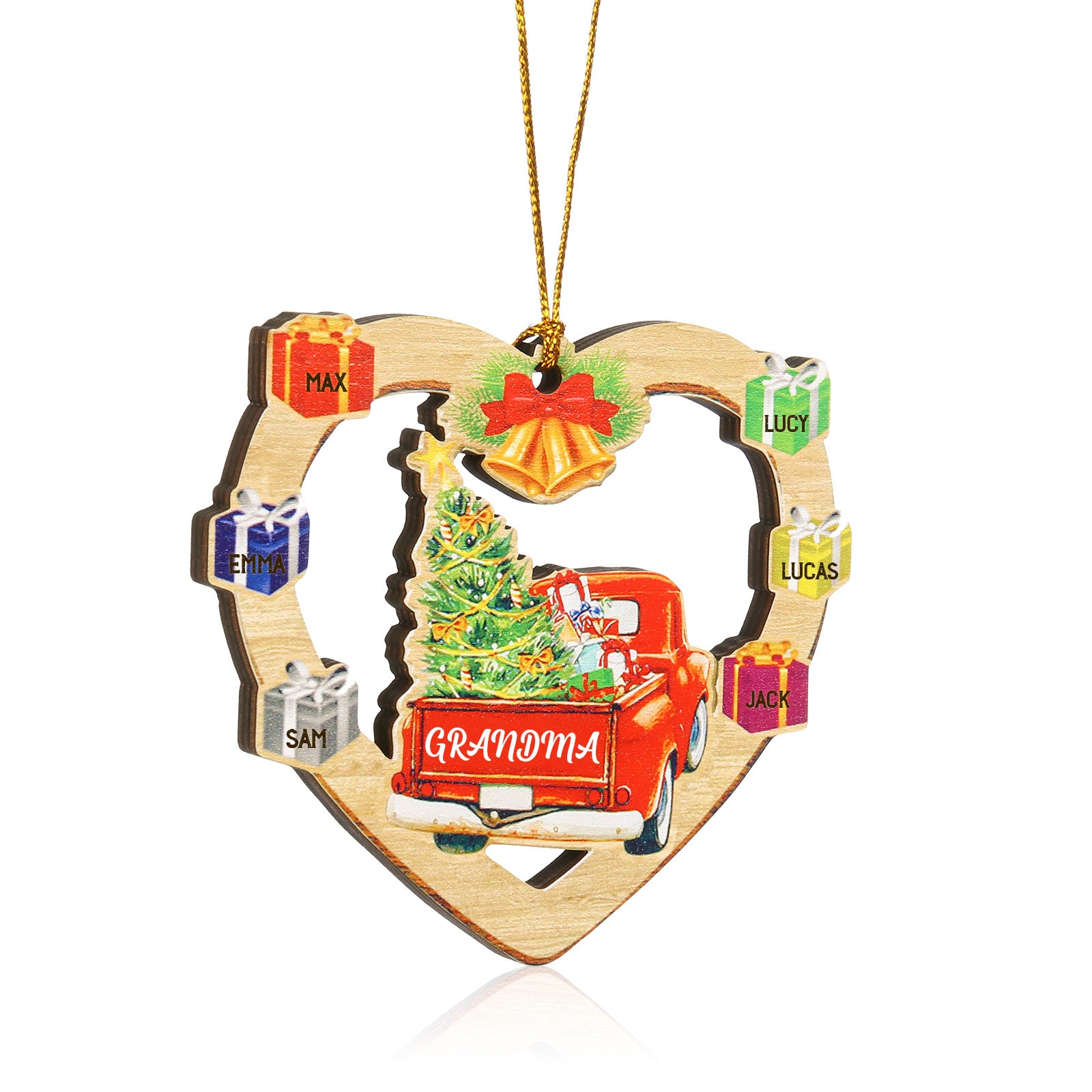 Personalised Heart Car Christmas Ornament - handmade