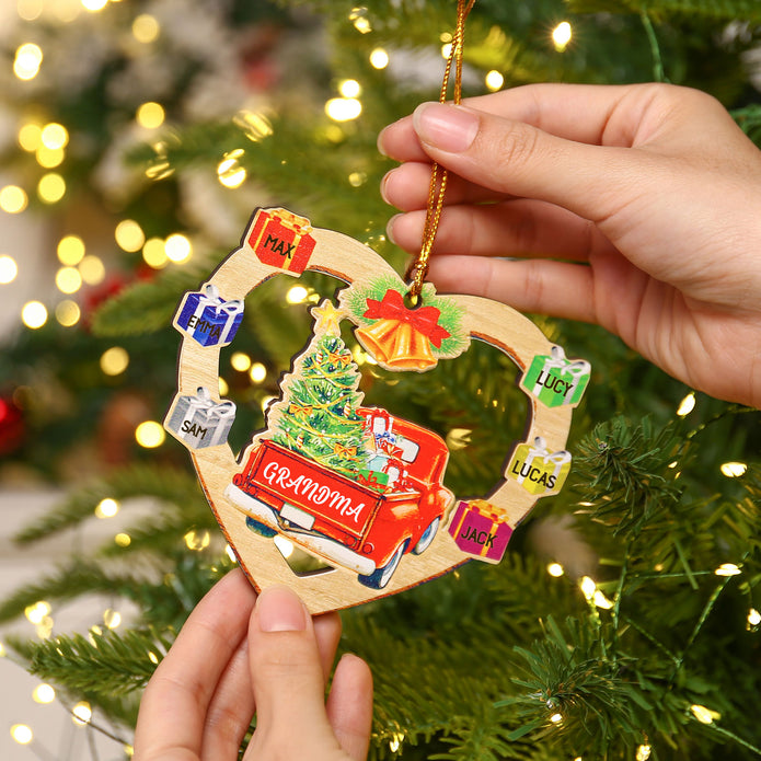 Personalised Heart Car Christmas Ornament - handmade