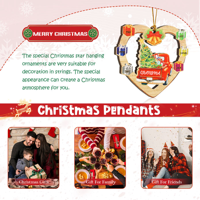 Personalised Heart Car Christmas Ornament - handmade