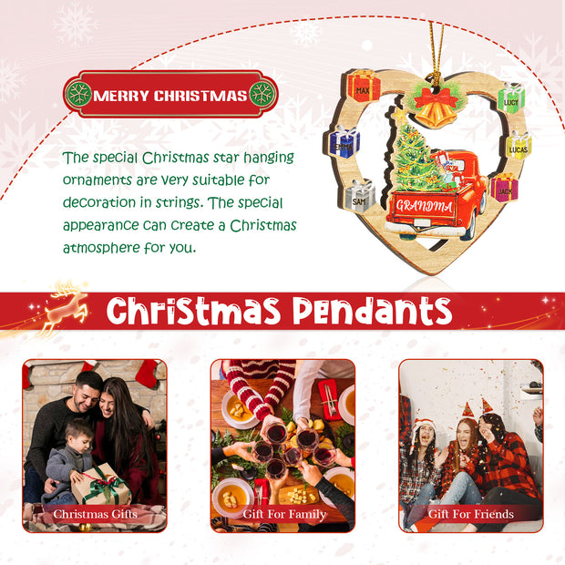 Personalised Heart Car Christmas Ornament - handmade