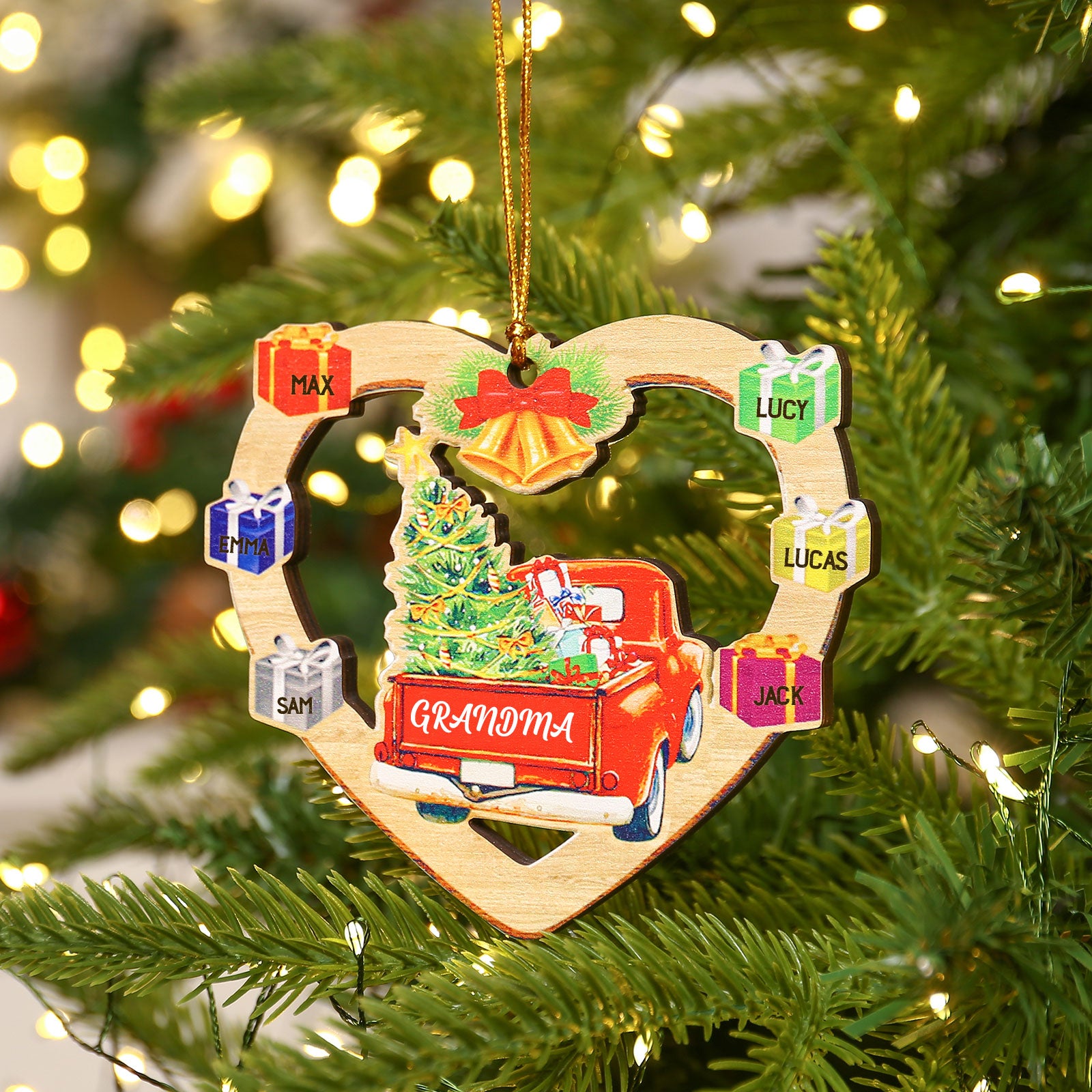 Personalised Heart Car Christmas Ornament - handmade