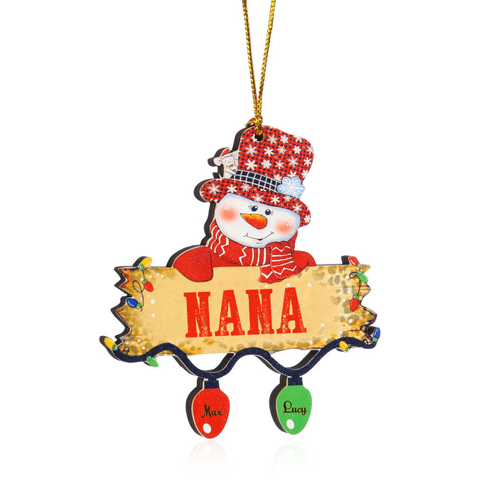 Personalised Snowman Christmas Ornament - handmade