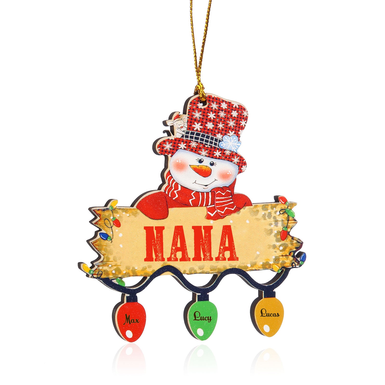 Personalised Snowman Christmas Ornament - handmade