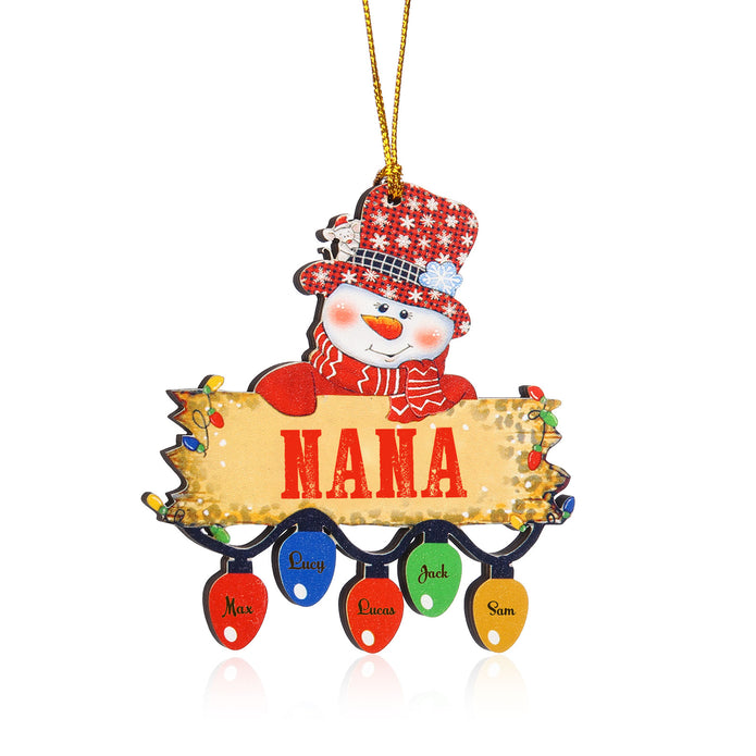 Personalised Snowman Christmas Ornament - handmade