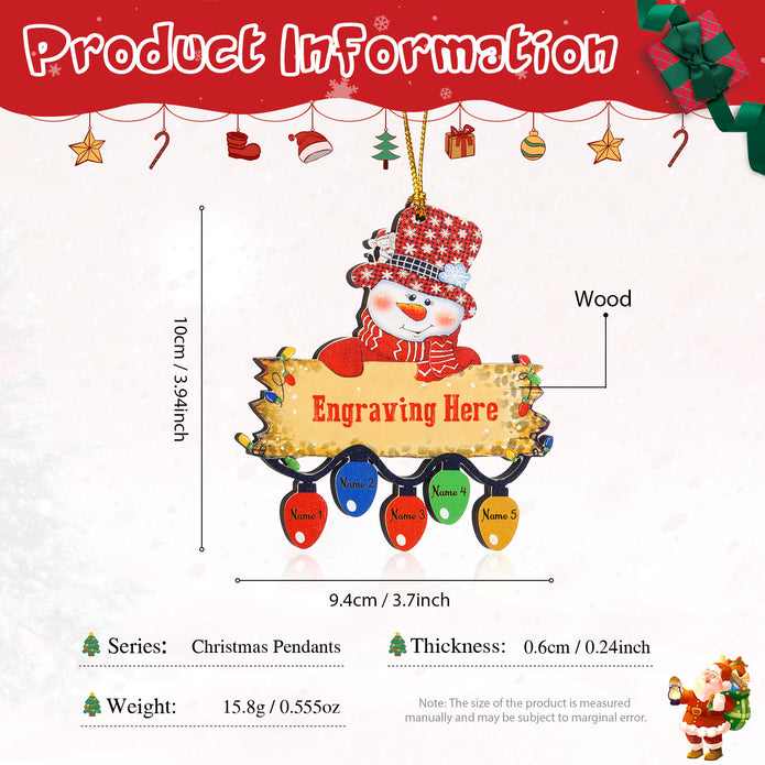 Personalised Snowman Christmas Ornament - handmade