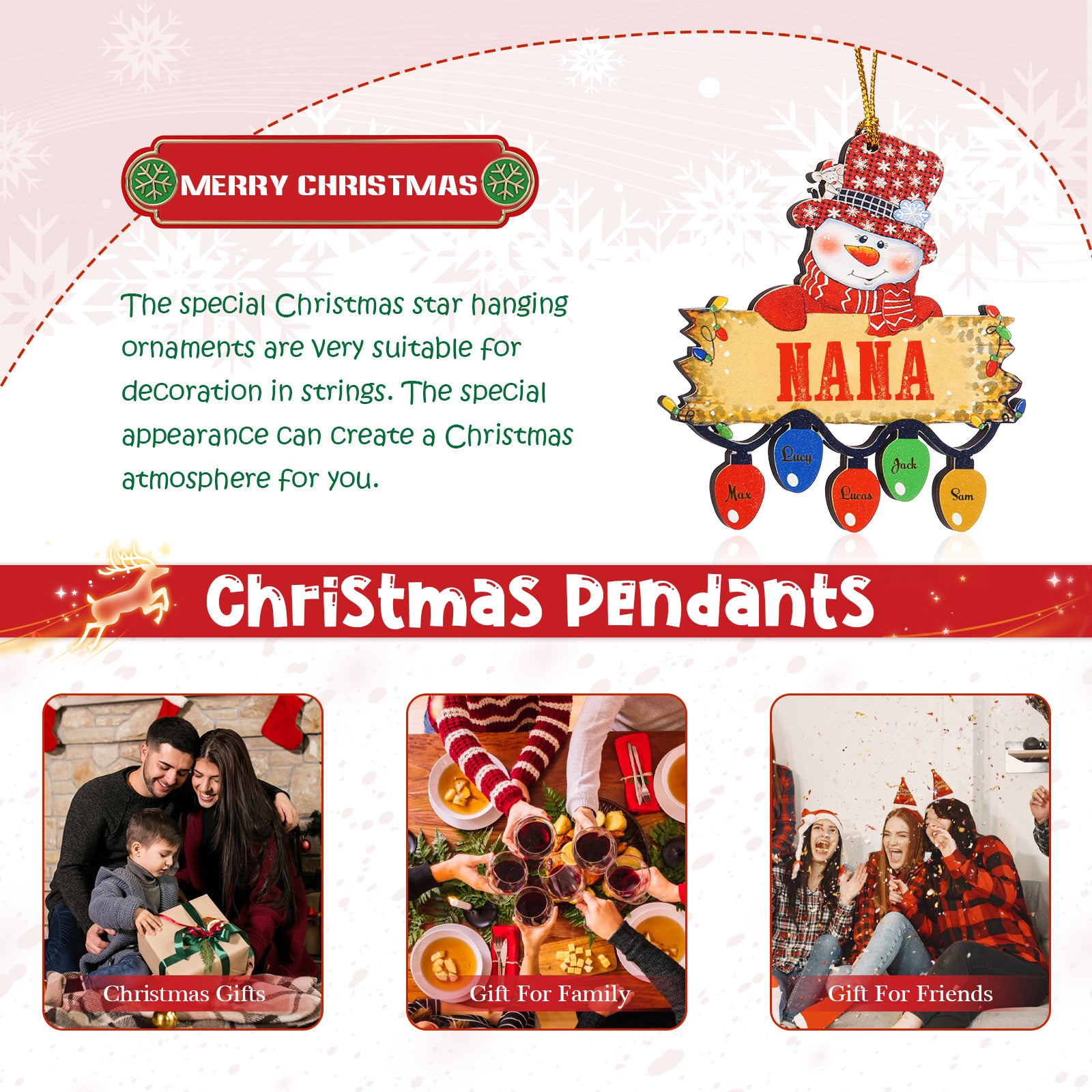 Personalised Snowman Christmas Ornament - handmade