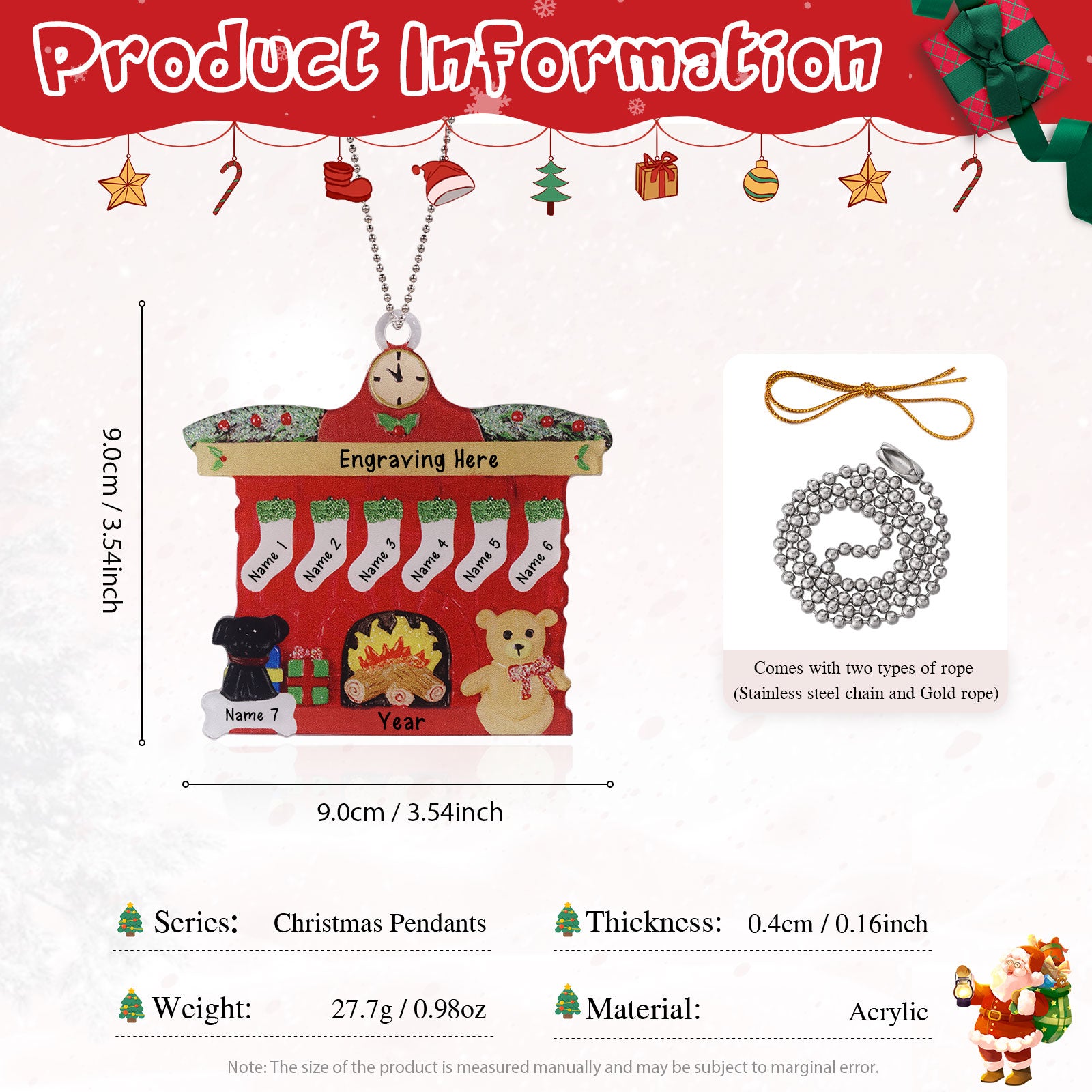 Personalised Christmas Name Ornament - handmade