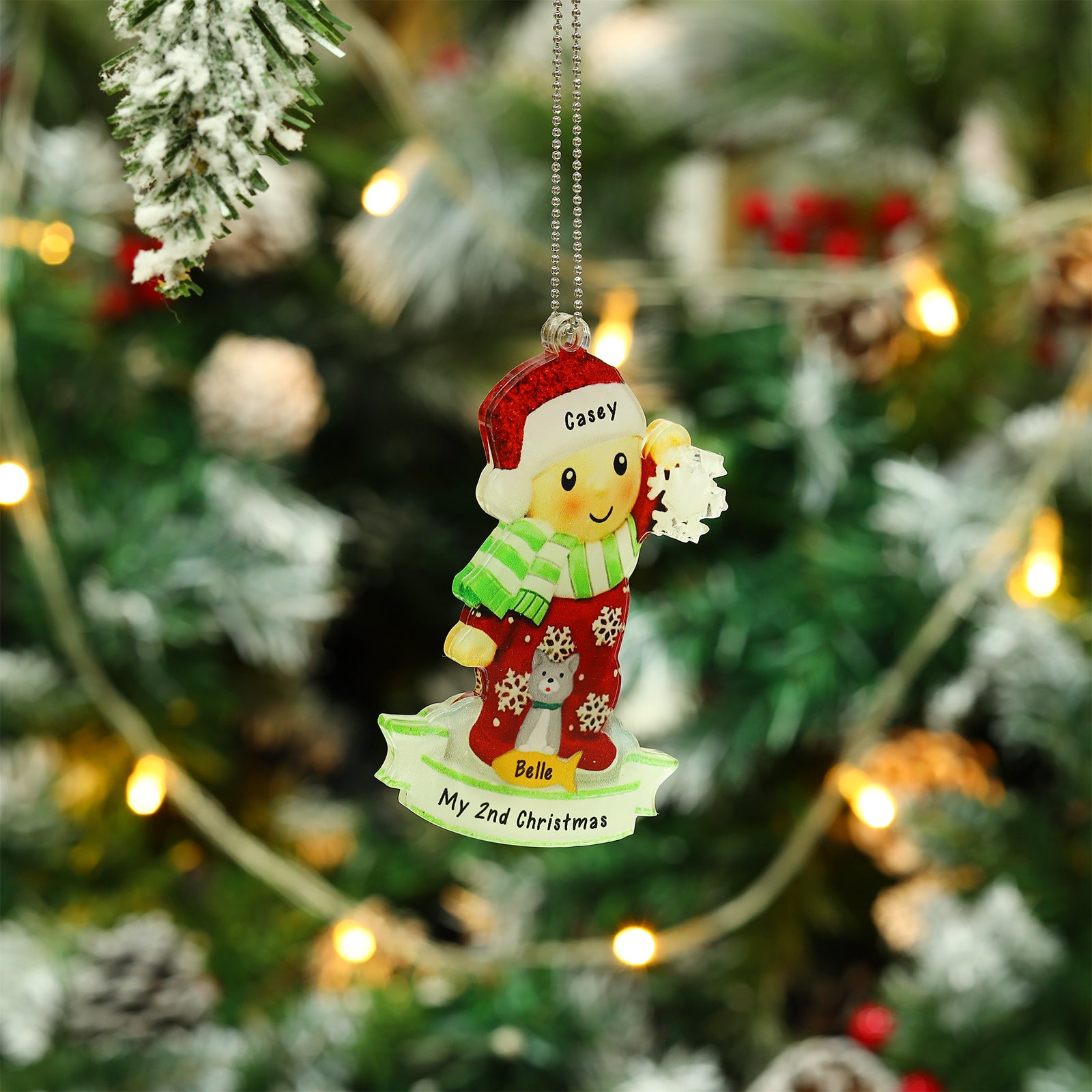 Personalised Christmas Name Ornament - handmade