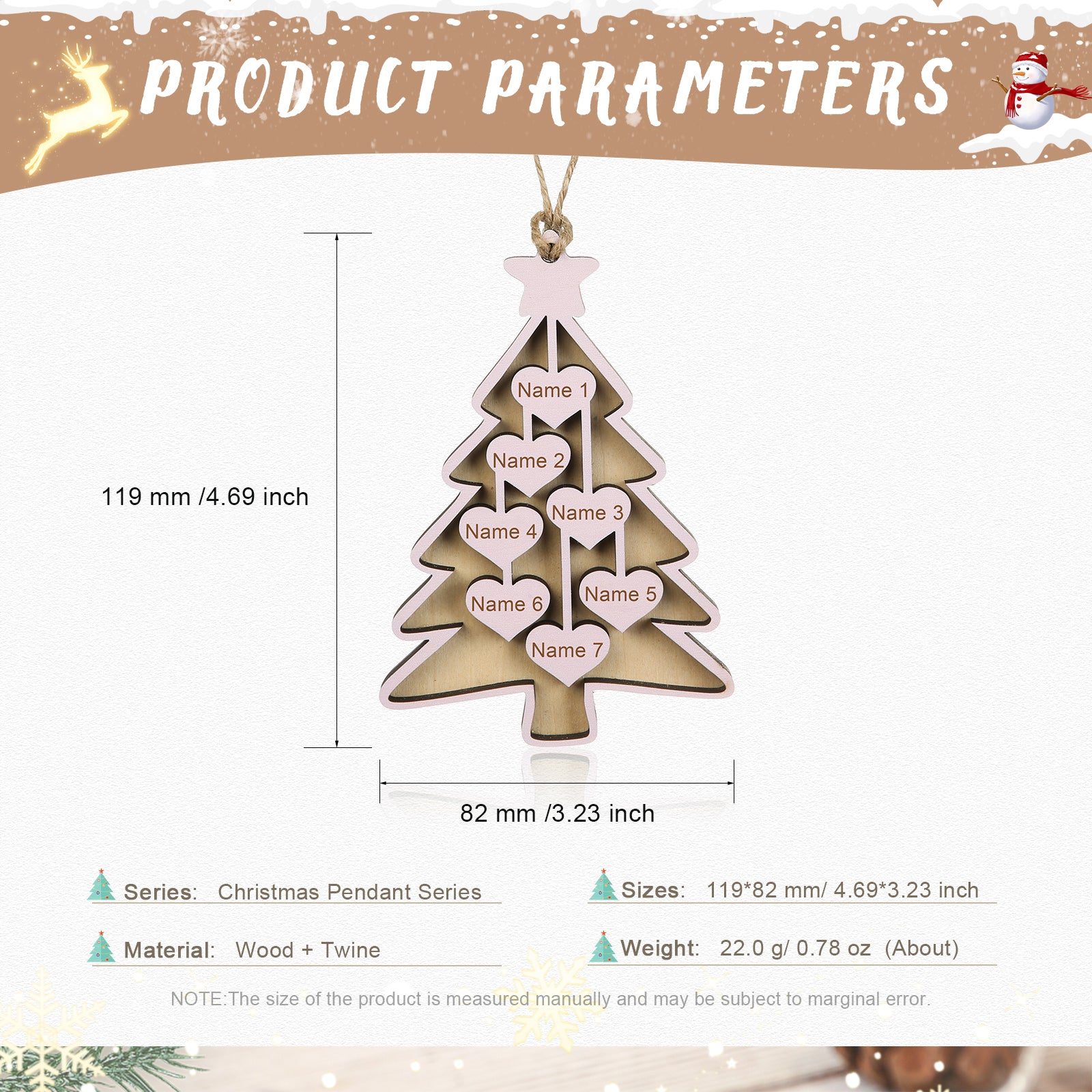 Personalised Christmas Name Ornament - handmade