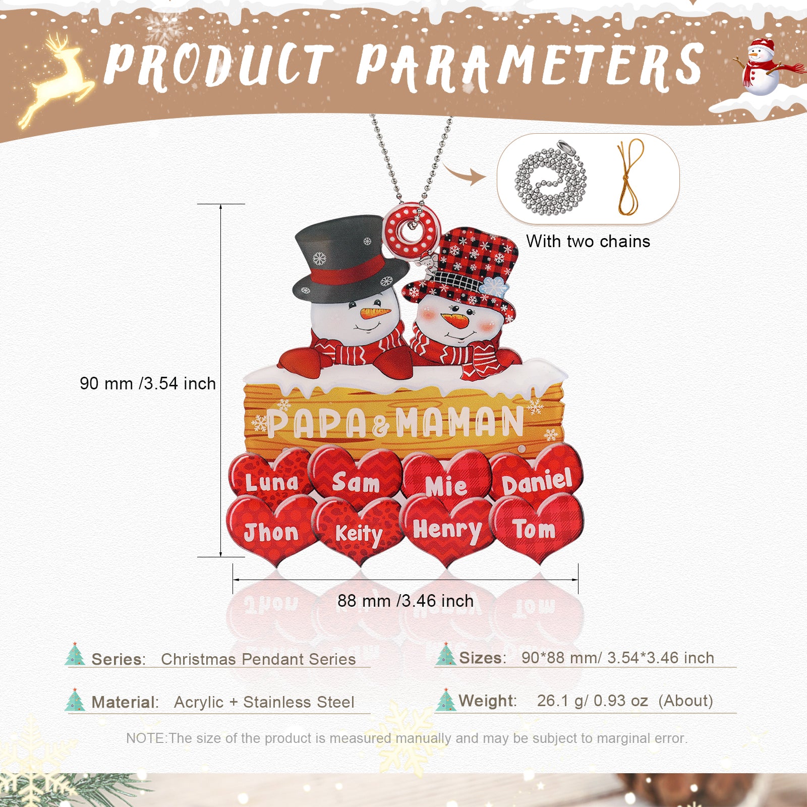 Personalised Christmas Name Ornament - handmade