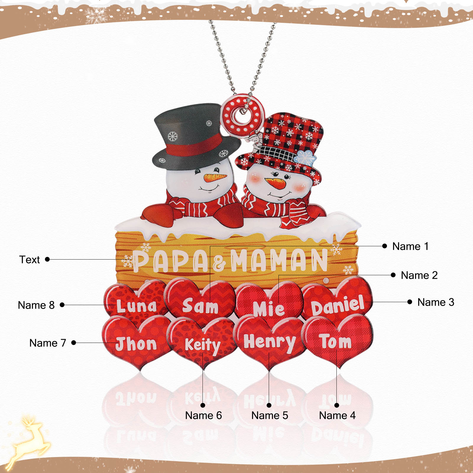 Personalised Christmas Name Ornament - handmade