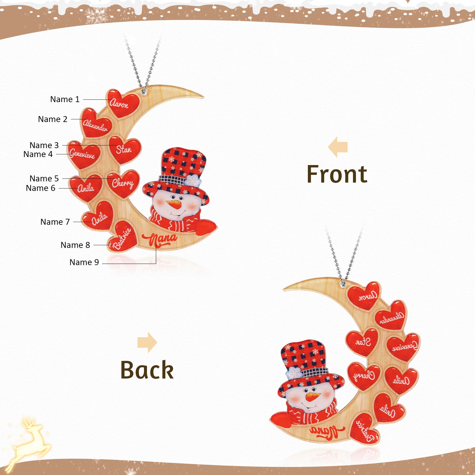 Personalised Christmas Name Ornament - handmade