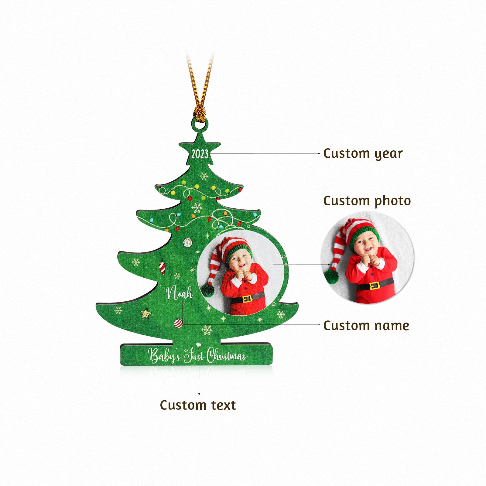 Personalised Christmas Name Ornament - handmade