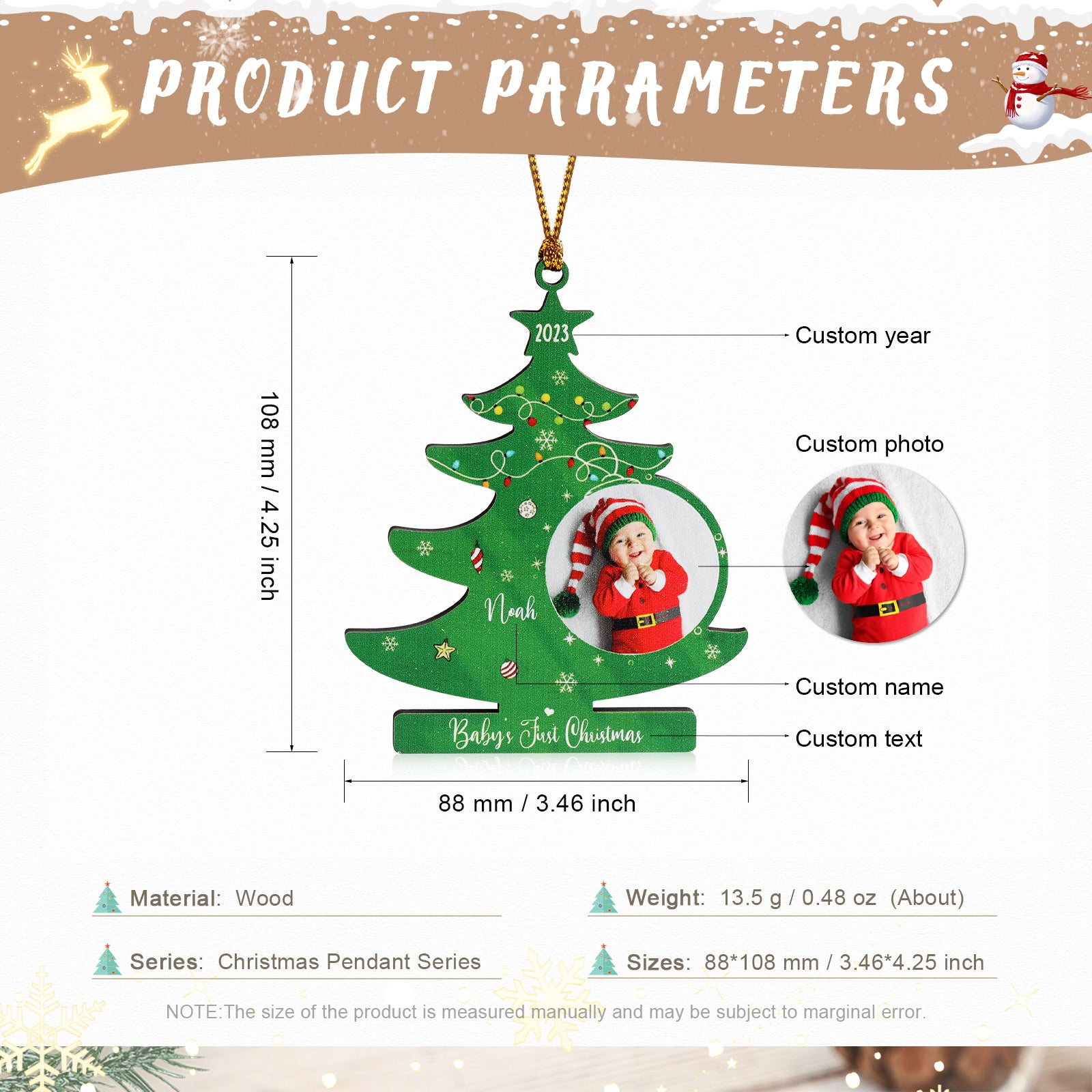 Personalised Christmas Name Ornament - handmade