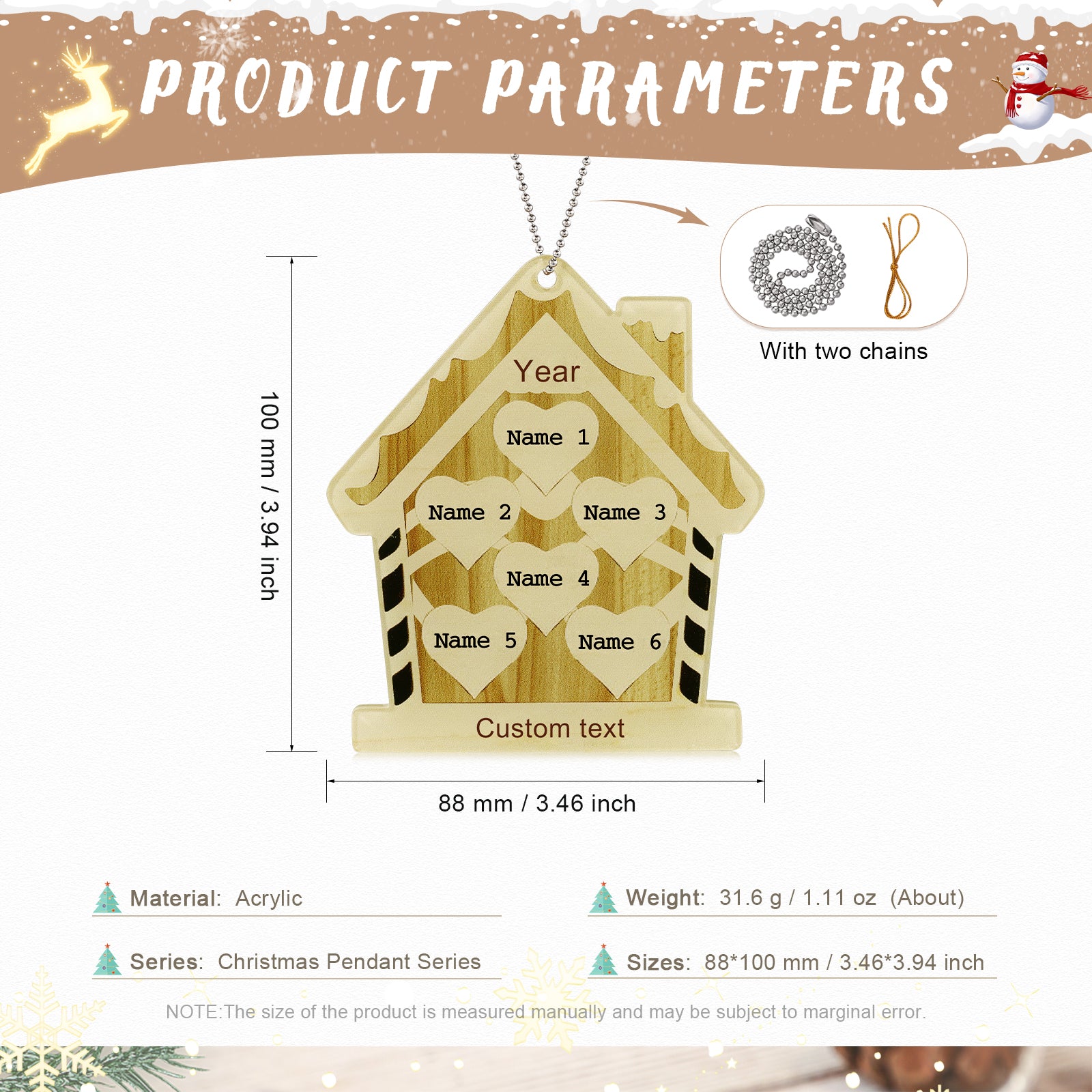 Personalised Home Christmas Ornament - handmade