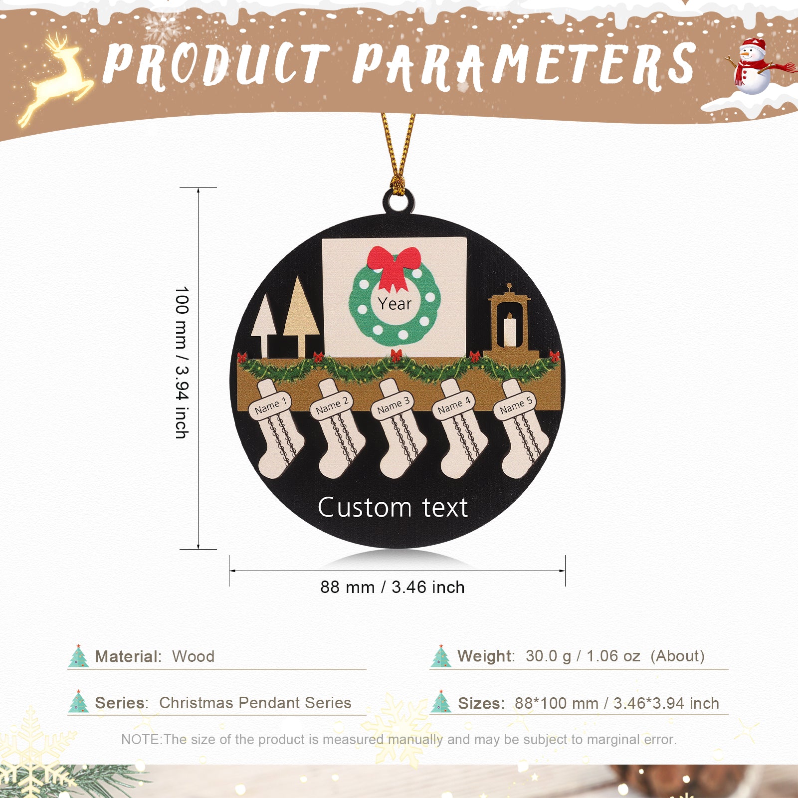 Personalised Christmas Name Ornament - handmade