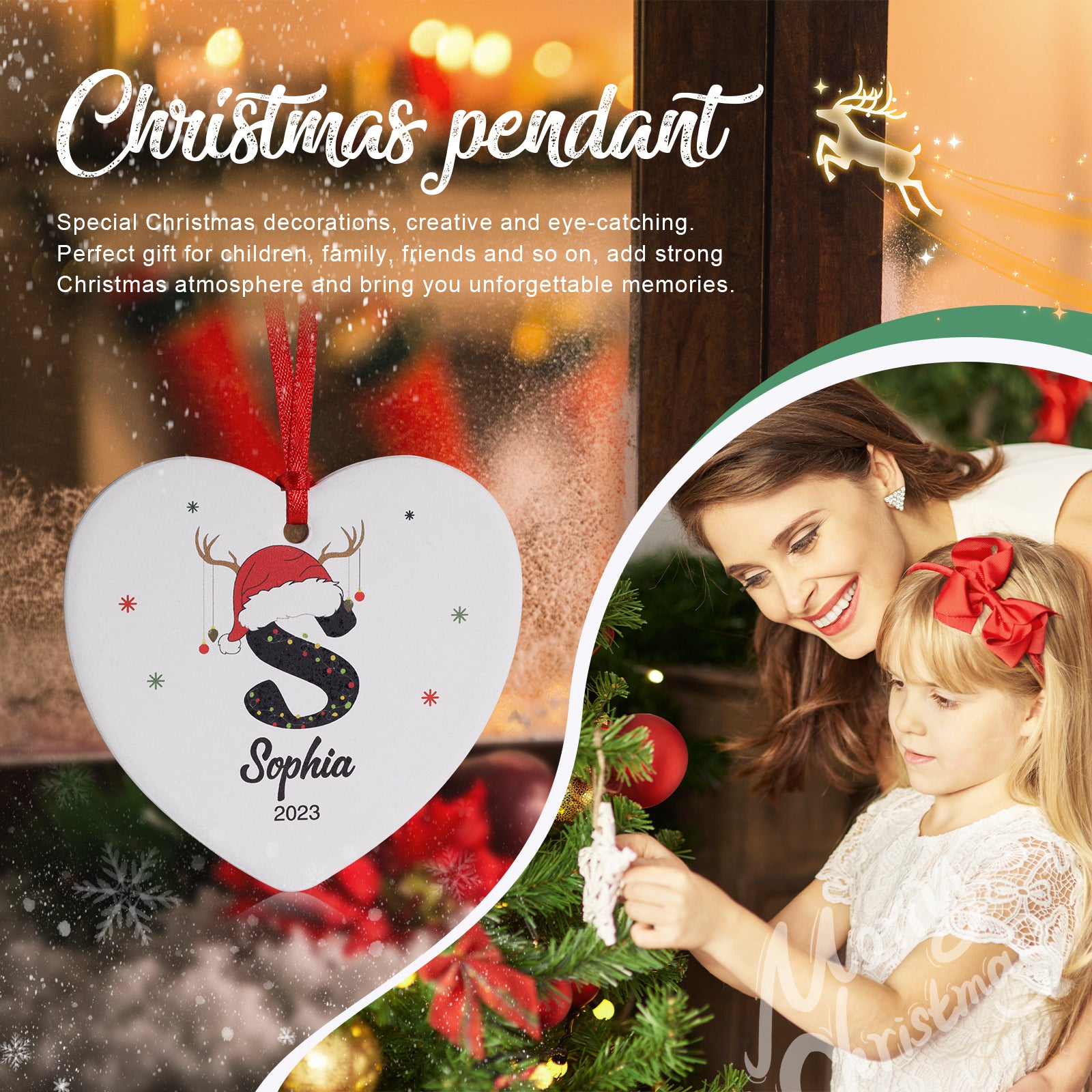 Personalised Heart Christmas Ornament - handmade