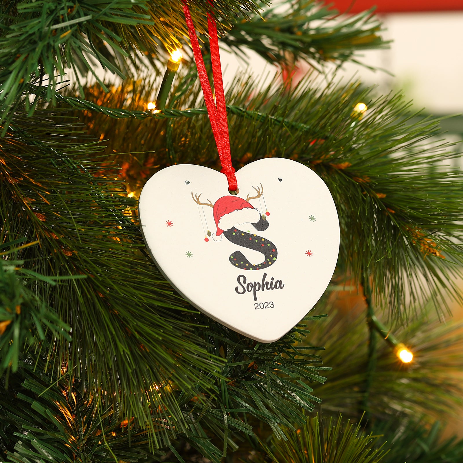 Personalised Heart Christmas Ornament - handmade