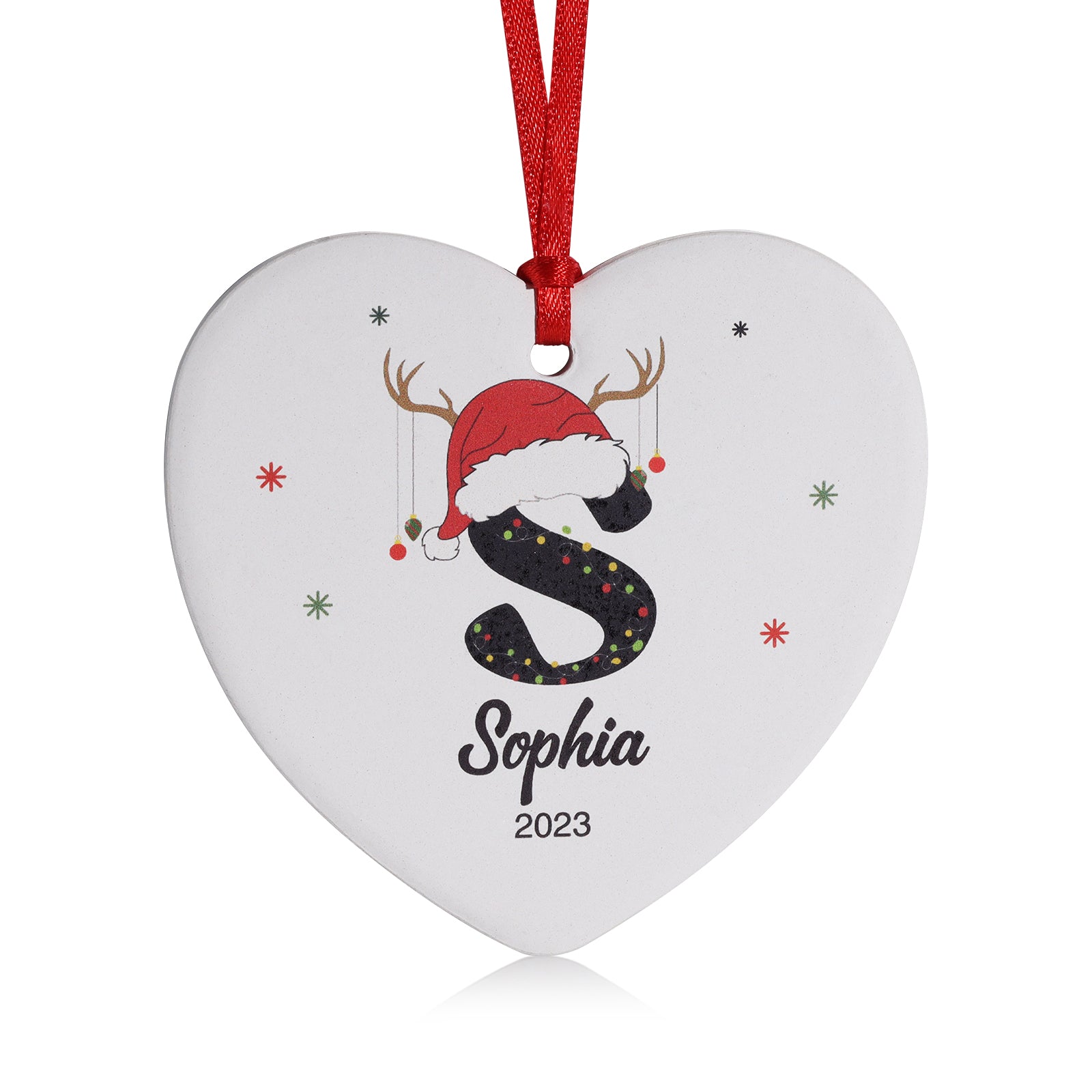 Personalised Heart Christmas Ornament - handmade