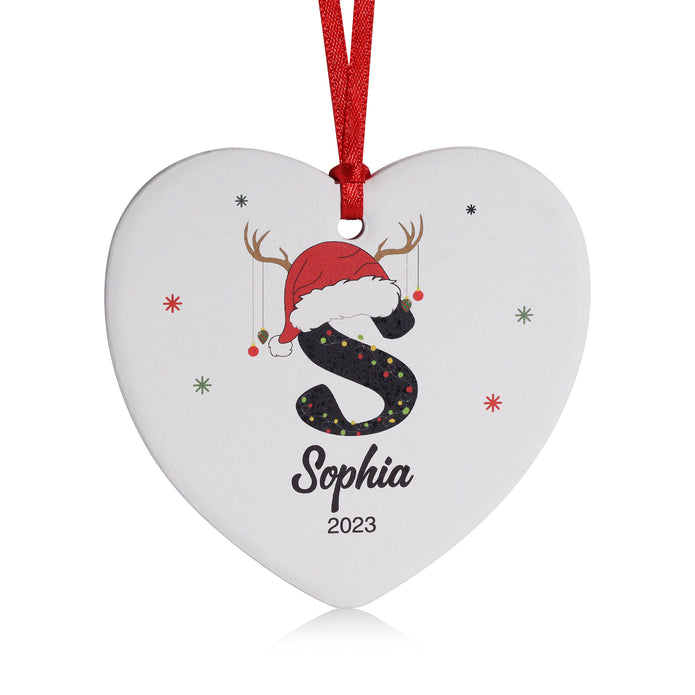 Personalised Heart Christmas Ornament - handmade