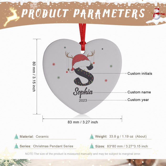 Personalised Heart Christmas Ornament - handmade