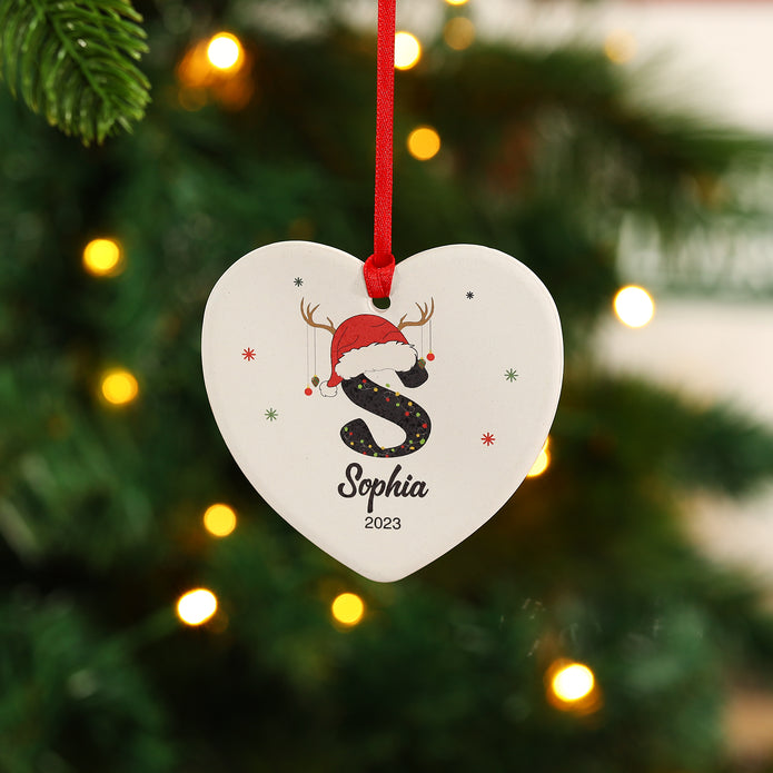 Personalised Heart Christmas Ornament - handmade