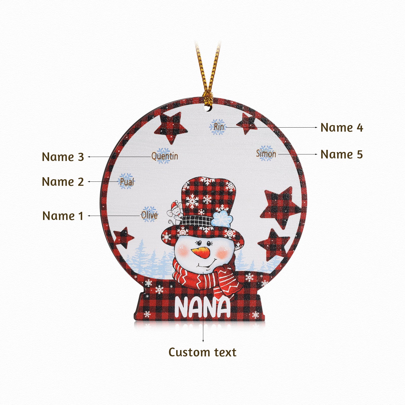 Personalised Christmas Name Ornament - handmade