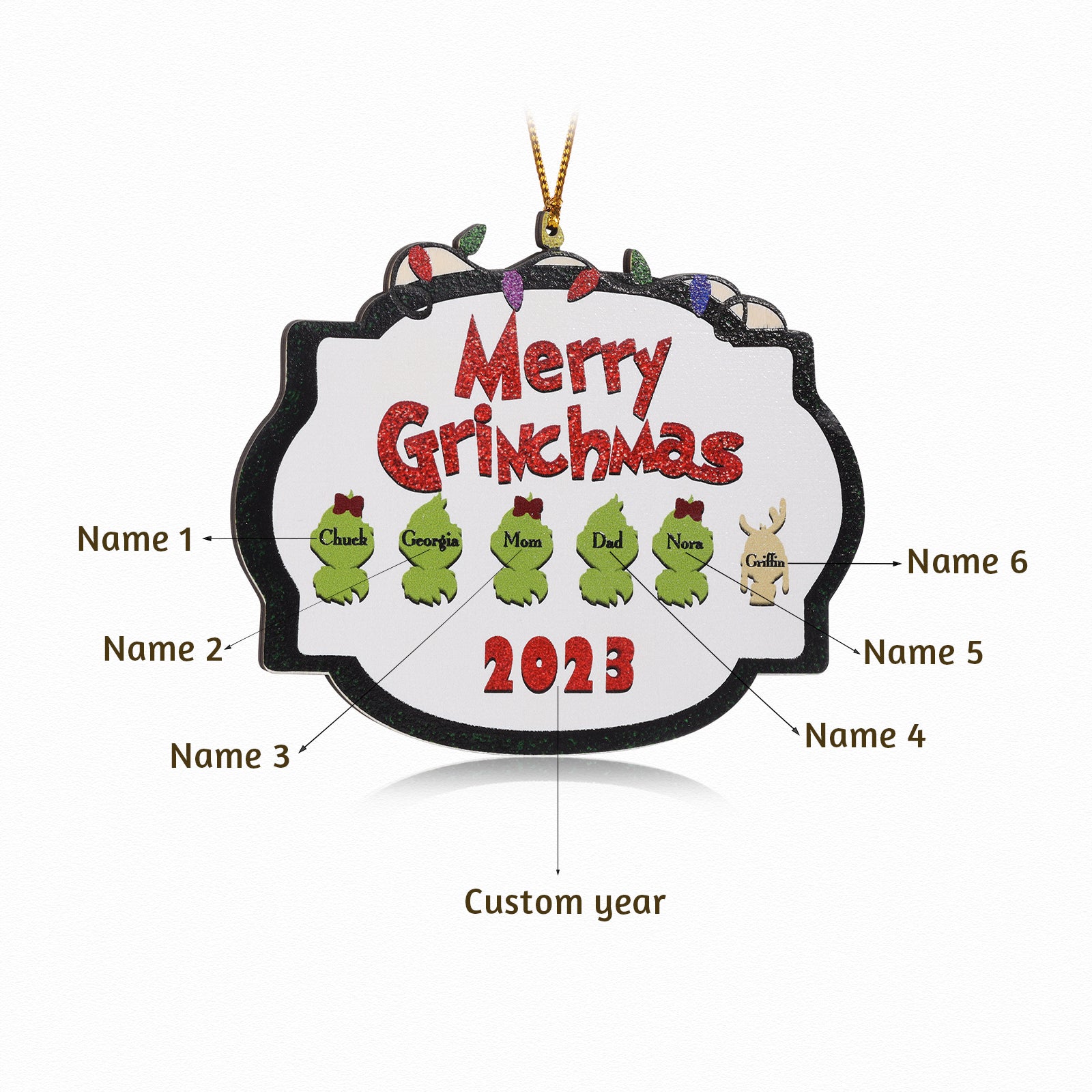 Personalised Christmas Name Ornament - handmade