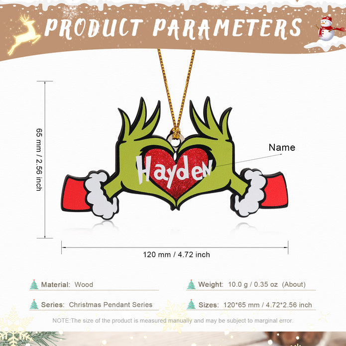 Personalised Heart Christmas Ornament - handmade