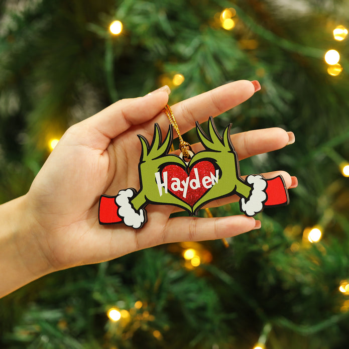 Personalised Heart Christmas Ornament - handmade