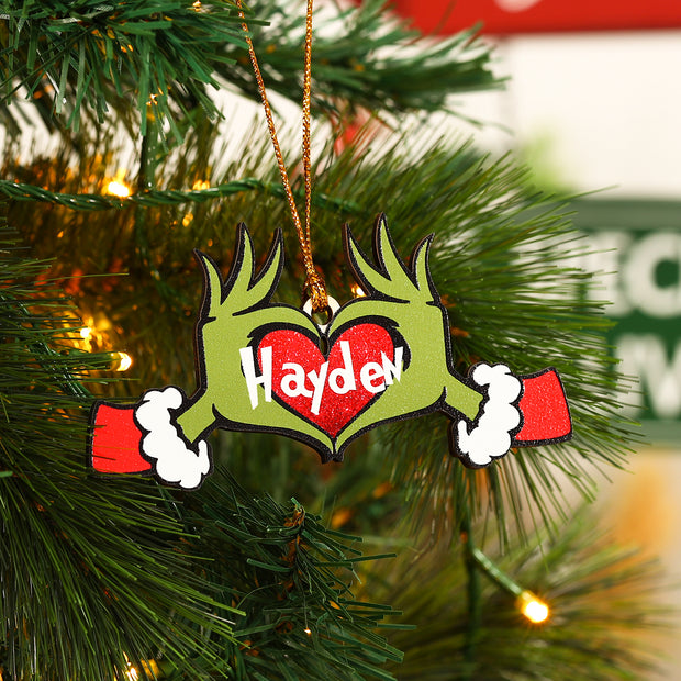 Personalised Heart Christmas Ornament - handmade